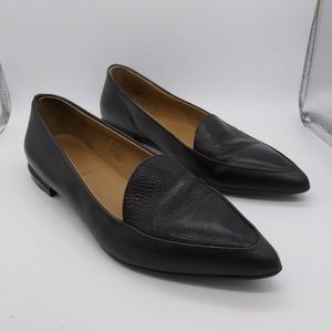 Everlane Modern Black Leather Pointed Toe Flats Size 9